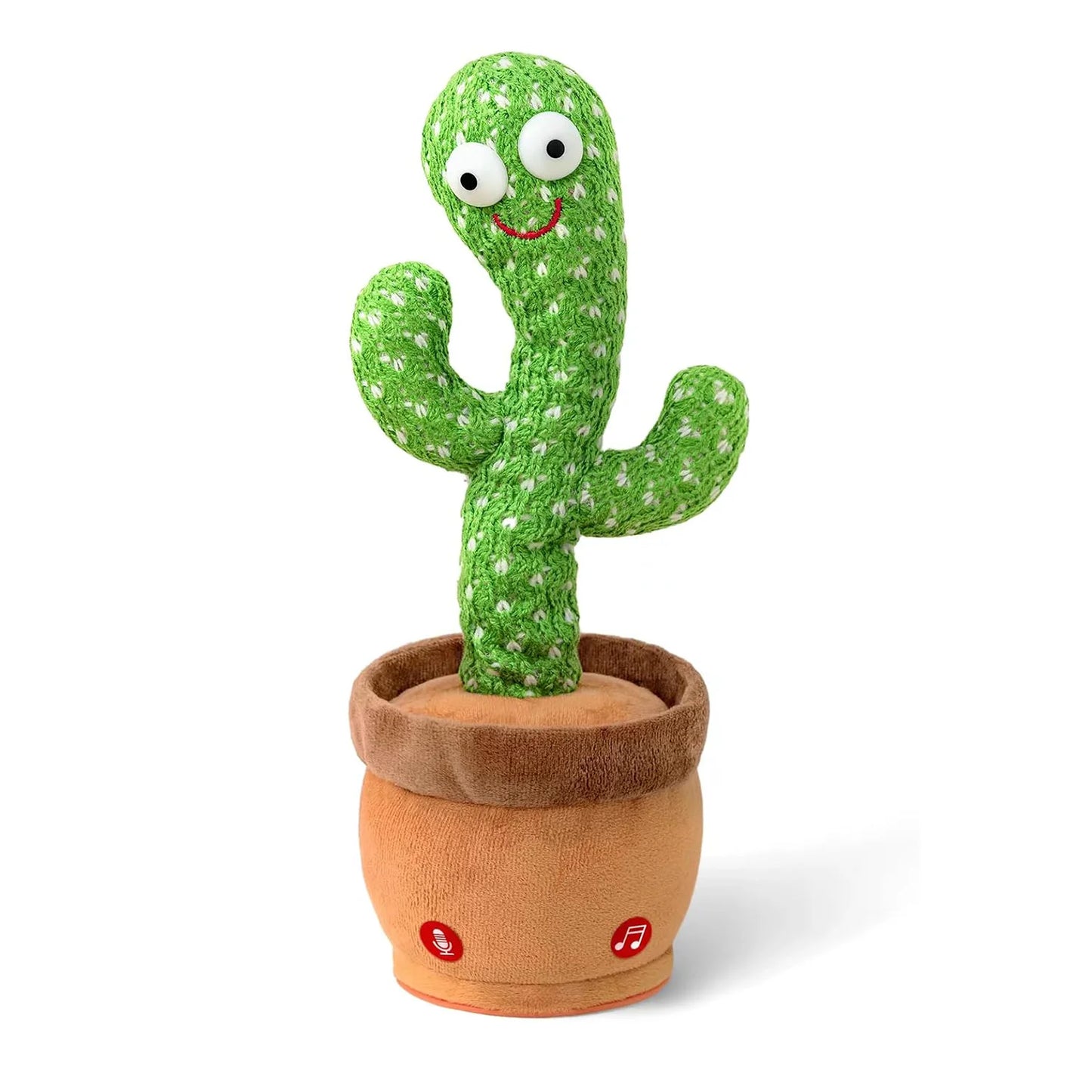 32cm Talking Cactus Plush Toy with LED Light, Voice Repeating Soft Stuffed Doll, PP Cotton Filled, Birthday Gift