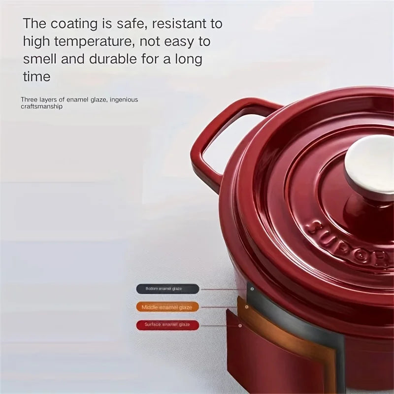 High Quality Non-Stick Cast Iron Enamel Dutch Oven Cookware Colorful Classic Home Kitchen Utensil Healthy Eco-Friendly Durable
