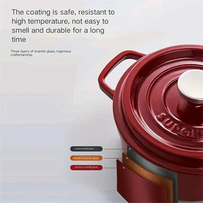 High Quality Non-Stick Cast Iron Enamel Dutch Oven Cookware Colorful Classic Home Kitchen Utensil Healthy Eco-Friendly Durable