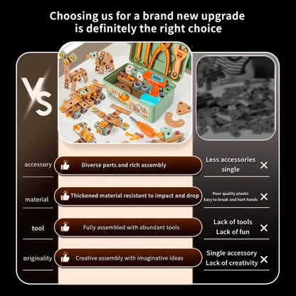 Kids DIY Play House Toolbox Toy Set Simulation Assembly Disassembly Electric Toy Screw Drill Repair Tool Educational Puzzle Toy