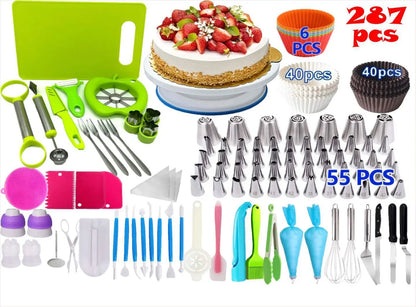 Kitchen Accessories Cake Decorating Supplies Turntable Tools Icing Nozzles Cake Decor Kit Baking Pastry Tools Silicone Spatula
