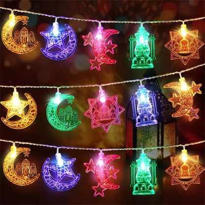 2026 Ramadan Decoration Led Light Star Moon String Light Hari Raya Ramadan Light  Lampu Party Eid Mubarak Decoration Party Decor