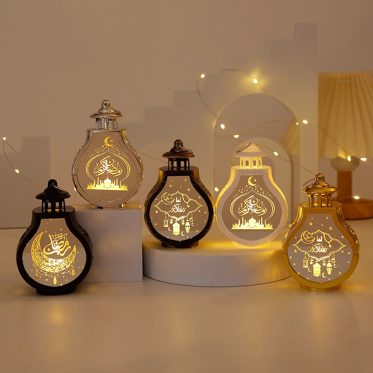 2026 Ramadan Decoration LED Lantern Light Eid Mubarak Star Moon Castle Lights Islamic Muslim Party Ornaments Eid Al-Fitr Gifts