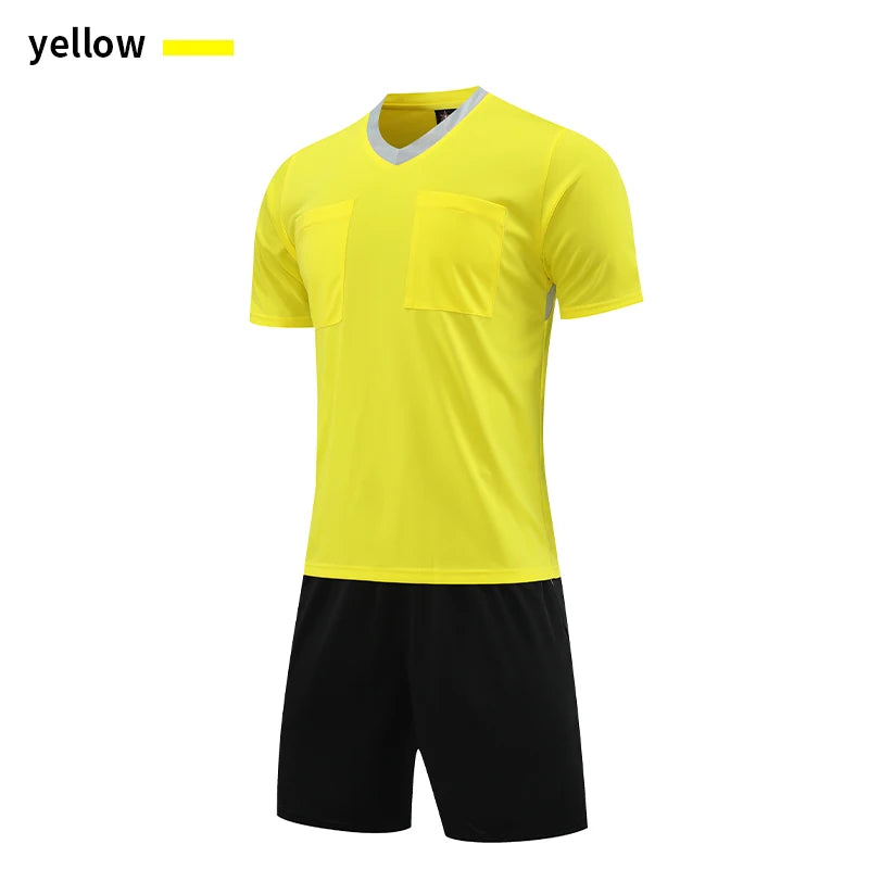 Professional Referee Jersey Set Custom Adult Soccer Jersey Set Football Referee Uniform Men Training Set Foot Team Shirt