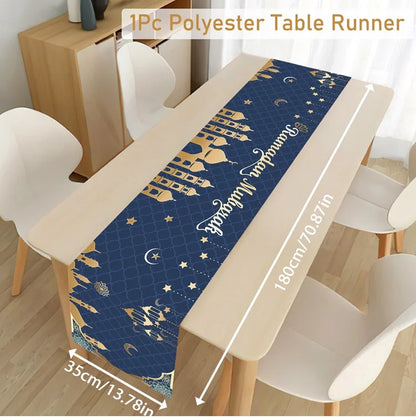 Ramadan Table Runner Eid Mubarak Decor For Home 2025 Tablecloth Islamic Muslim Party Supplies Ramadan Kareem Eid Al-Fitr Gifts