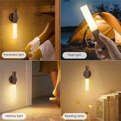 Smart Motion Sensor Night Light Rechargeable Magnetic Wall Lamp LED Induction Light for Corridor Bedroom Stair Hallway Bathroom