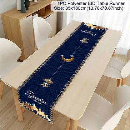 Ramadan Table Runner Eid Mubarak Decor For Home 2025 Tablecloth Islamic Muslim Party Supplies Ramadan Kareem Eid Al-Fitr Gifts