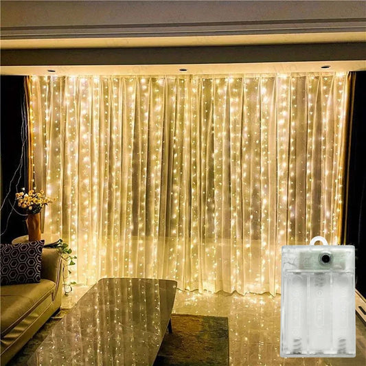 Battery Powered Ramadan Decoration LED Curtain String Lights Fairy Lights EID Mubarak Bedroom Wedding Valentine's Day Party