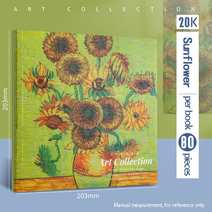 20K Van Gogh Oil Painting Sketch Book Hand Ledger Thickened with 80 Blank Student Art Drawing Special Sketching Book