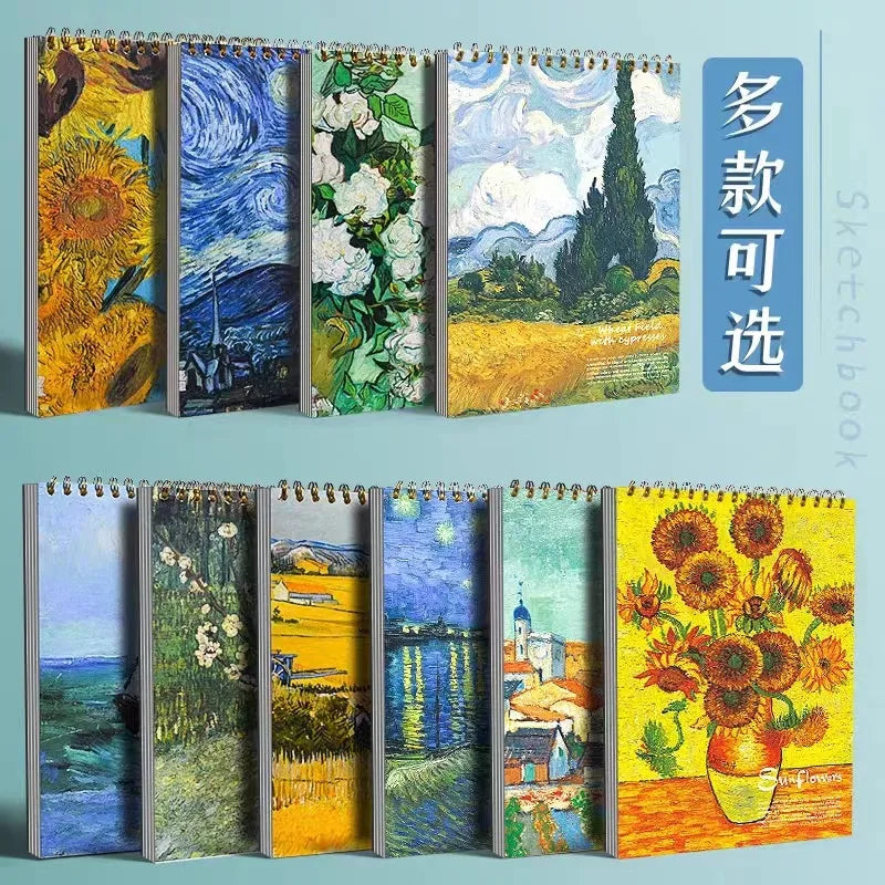 A4 Van Gogh sketchbook  various sketchbooks a4 hand-painted painting book picture book, blank picture book for students