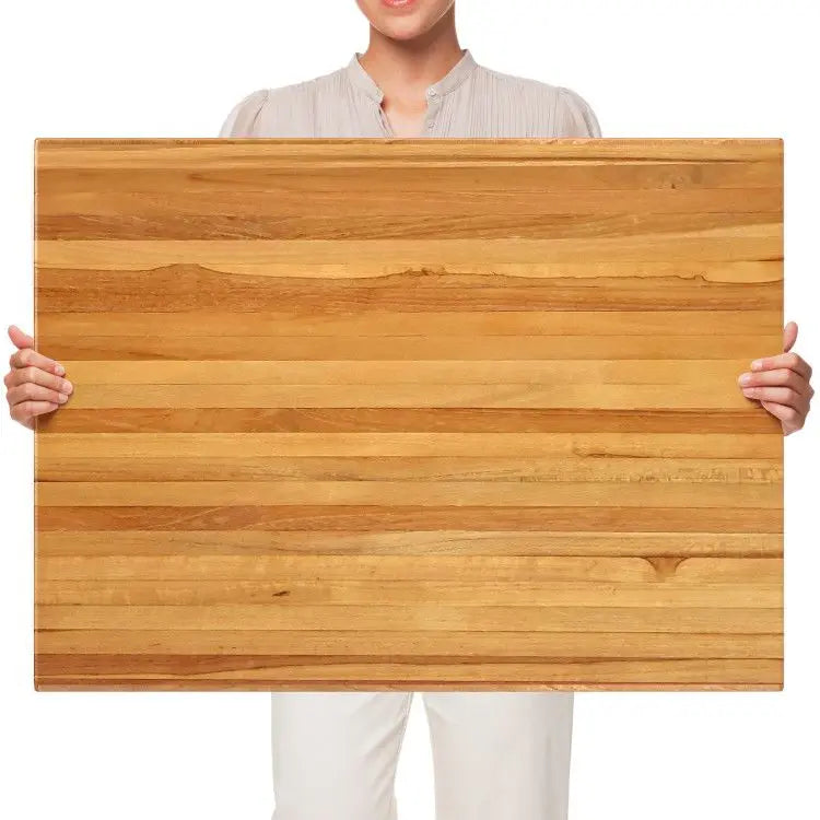 Extra Large 24 Inch Natural Reversible Teak Wood Cutting Board with Handle Specialty Tool for Kitchen Use