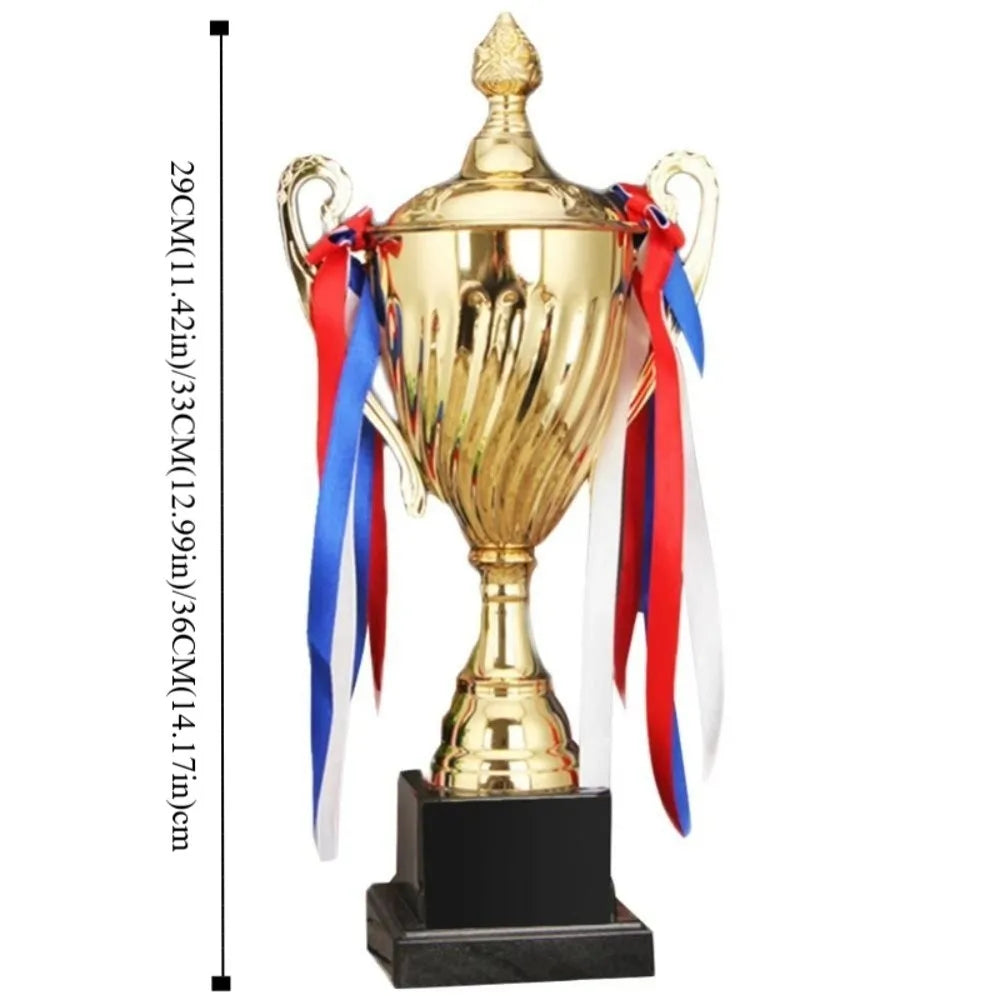 29/33/36cm Gold Trophy Cup Large Size Metal Material Sports Trophy Cup Shape Height Design Winner Trophies Championships