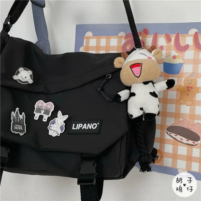 Shoulder Bag Large Capacity Crossbody Bag Retro Workwear Postman Bags for Women Nylon Handbags
