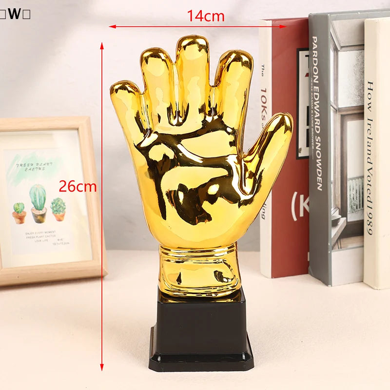 〔W〕Golden Gloves Football Trophy Winner Gold Trophys Goalkeeper Gamesoccer Competition Adult Glove School Kids Awardtrophies Cup
