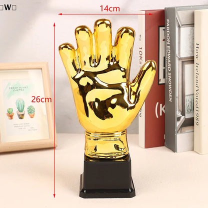 〔W〕Golden Gloves Football Trophy Winner Gold Trophys Goalkeeper Gamesoccer Competition Adult Glove School Kids Awardtrophies Cup