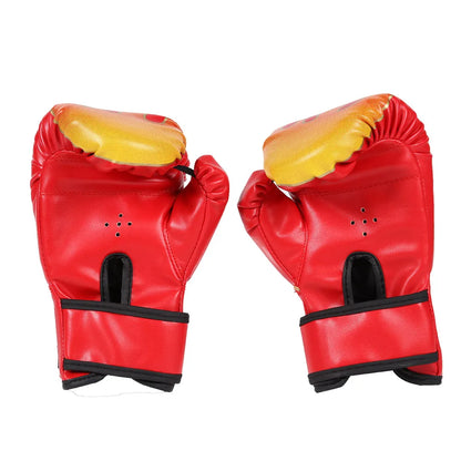 2pcs Boxing Training Fighting Gloves PU Leather Kids Breathable Muay Thai Sparring Punching Karate Kickboxing Professional Glove