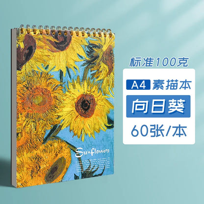 A4 Van Gogh sketchbook  various sketchbooks a4 hand-painted painting book picture book, blank picture book for students