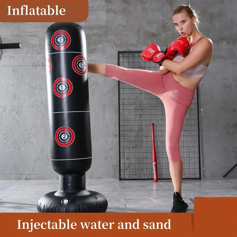 Inflatable Punching Boxing Bag Fitness Training Boxing Sack PVC Sports Fight Column Toy Kids Boxing Fight Pressure Sandbag