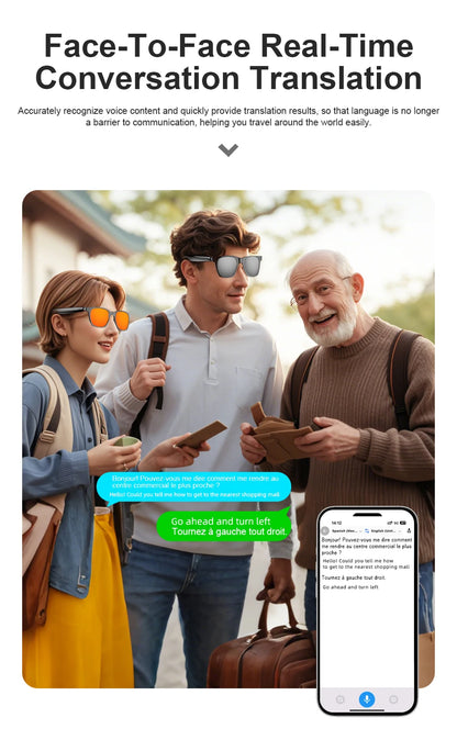 OnePlus AI Glasses Smart Glasses Chat GPT AI Real-time Translation Music Play Bluetooth Glasses Anti-Blue Light Lens Daily Use