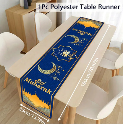 Ramadan Table Runner Eid Mubarak Decor For Home 2025 Tablecloth Islamic Muslim Party Supplies Ramadan Kareem Eid Al-Fitr Gifts