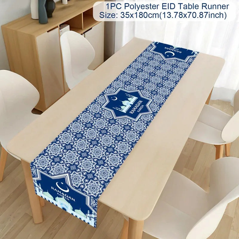 Ramadan Table Runner Eid Mubarak Decor For Home 2025 Tablecloth Islamic Muslim Party Supplies Ramadan Kareem Eid Al-Fitr Gifts