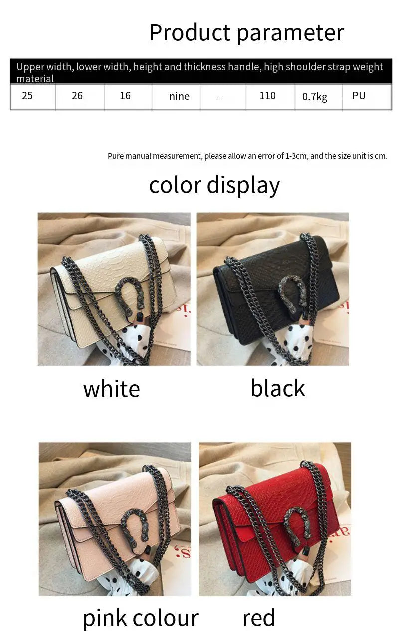 The 2025 new retro crocodile-patterned chain Dionysus bag is a high-end single-shoulder crossbody women's bag