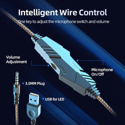 3.5mm USB Wired Controlled Headset Dragon Eyes Luminous Gaming Cute Cat Ear Headworn Computer Earphones with Mic  For PC Laptop