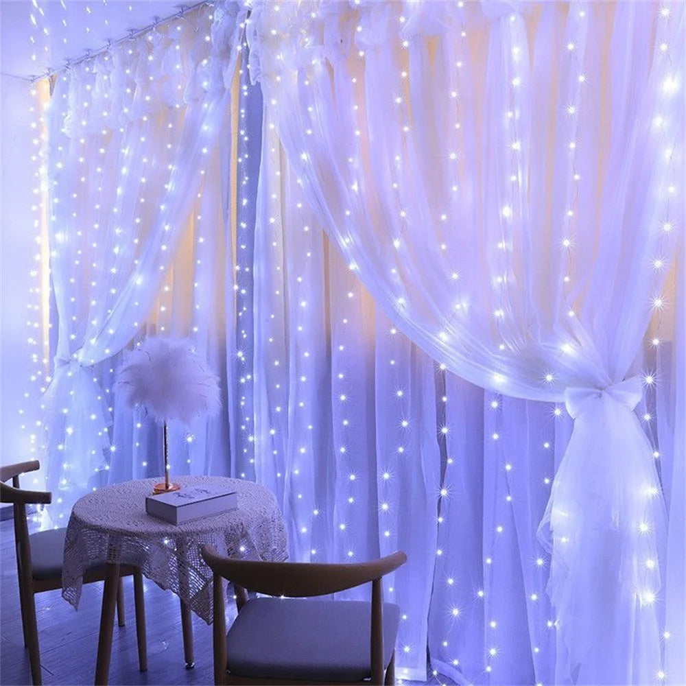 Ramadan Decoration for Home Battery Power LED Curtain Light String Wedding Birthday Party Decor 2026 Valentine's Day Eid Mubarak