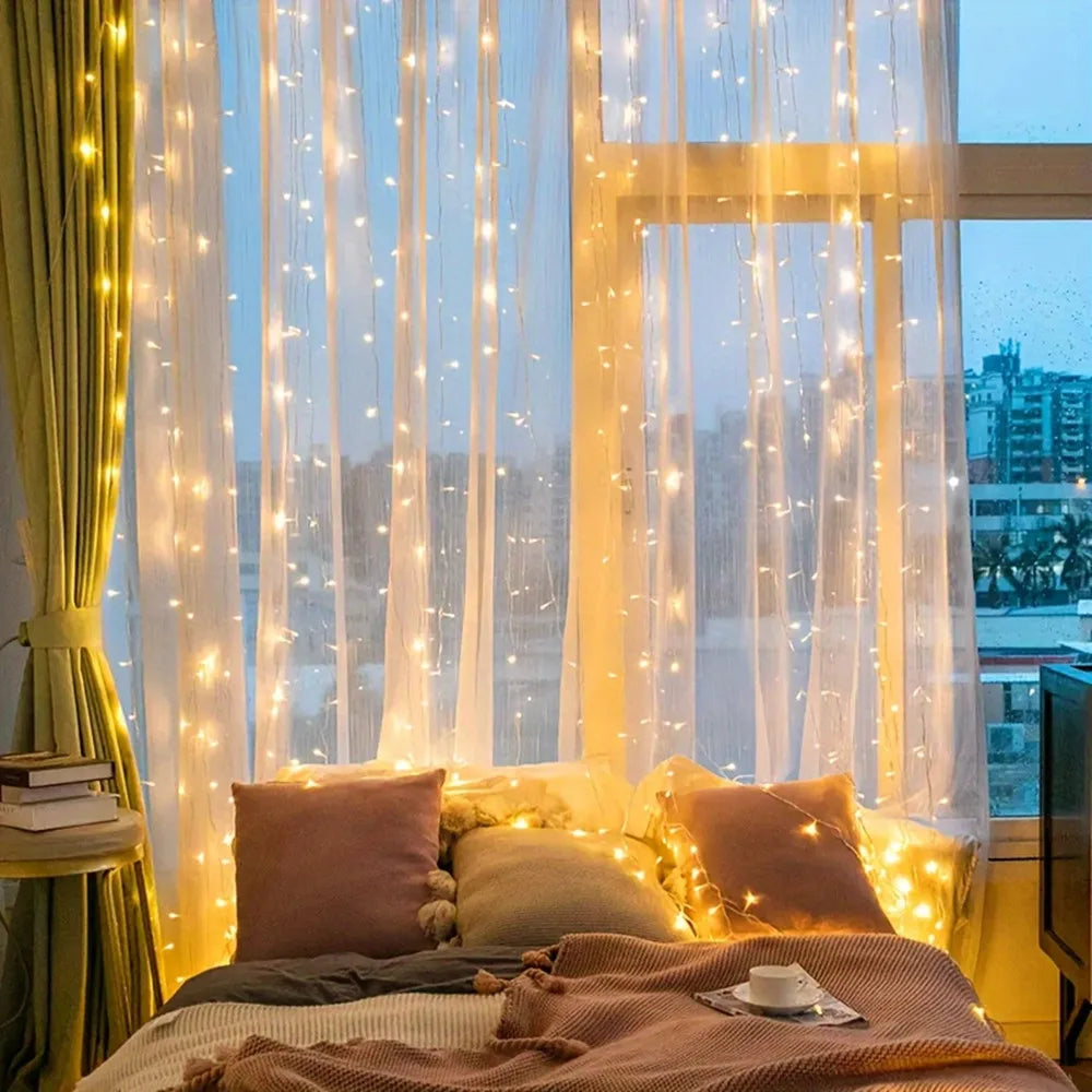 Battery Operated Ramadan Home Decoration Curtain LED String Lights Fairy Lights EID Mubarak Bedroom Wedding Valentine's Day
