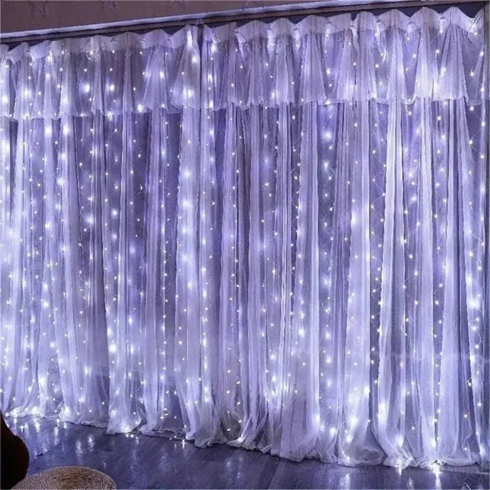 Ramadan Decoration for Home Battery Power LED Curtain Light String Wedding Birthday Party Decor 2026 Valentine's Day Eid Mubarak