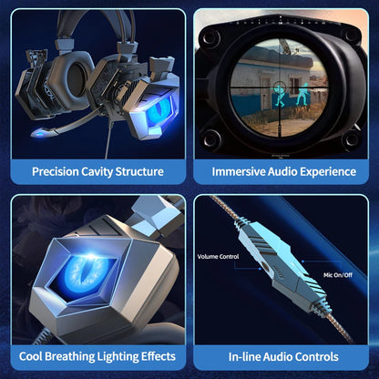 Professional Led Light Wired Gaming Headphones With Microphone For Computer PS4 PS5 Xbox Bass Stereo PC Gaming Headset Gifts