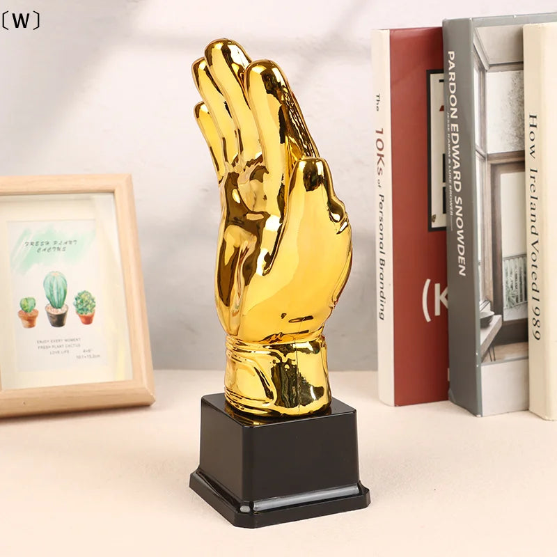 〔W〕Golden Gloves Football Trophy Winner Gold Trophys Goalkeeper Gamesoccer Competition Adult Glove School Kids Awardtrophies Cup