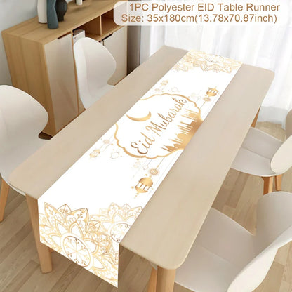 Ramadan Table Runner Eid Mubarak Decor For Home 2025 Tablecloth Islamic Muslim Party Supplies Ramadan Kareem Eid Al-Fitr Gifts