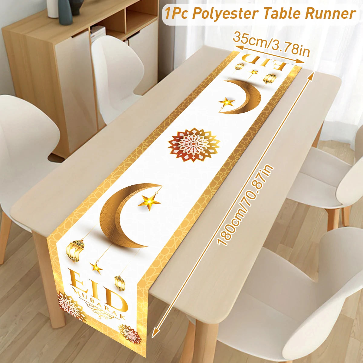 Ramadan Table Runner Eid Mubarak Decor For Home 2025 Tablecloth Islamic Muslim Party Supplies Ramadan Kareem Eid Al-Fitr Gifts