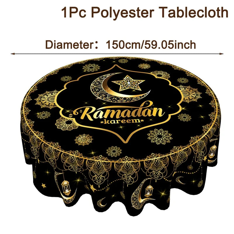 Ramadan Decor Tablecloth EID Mubarak Decoration 2026 For Home Table Cover Ramadan Kareem Islamic Muslim Party Eid Al Adha Gifts