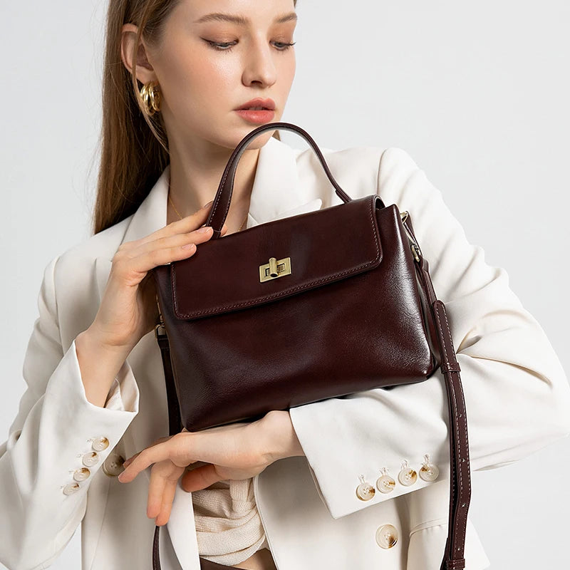 Women Cowhide Genuine Leather Tote Bag Lady Designer Luxury Soft Leather Handbag Fashion Crossbody Bags Female Shoulder Handbag