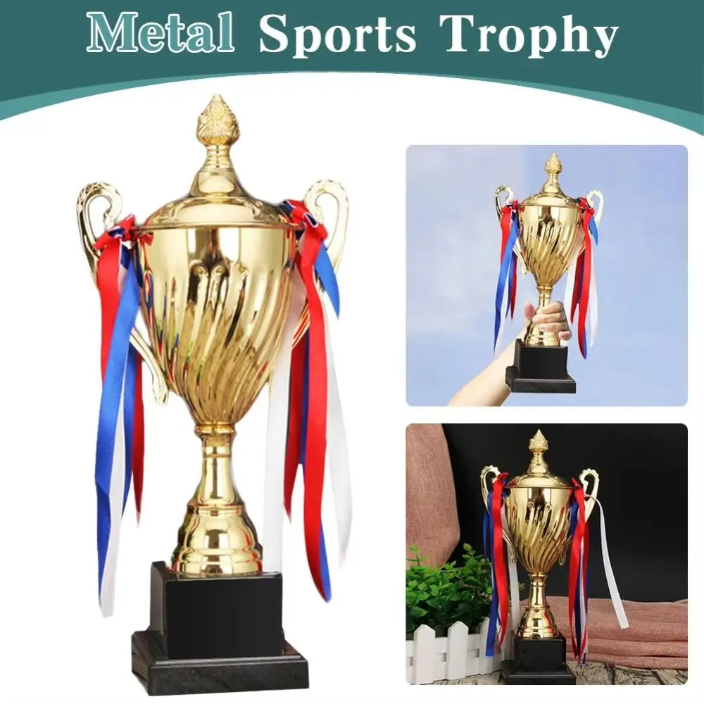 29/33/36cm Gold Trophy Cup Large Size Metal Material Sports Trophy Cup Shape Height Design Winner Trophies Championships