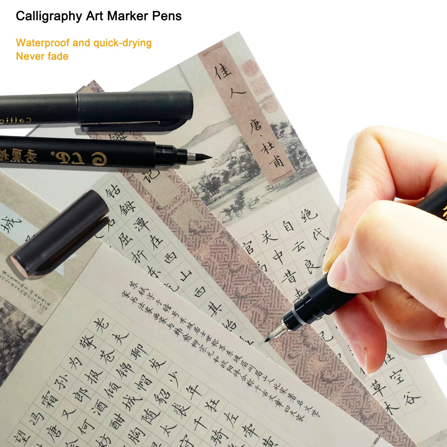 4 pcs Calligraphy Art Marker Pens Brush Art as a gift for Craft Supplies Art Writing Office School Supplies Stationery Student