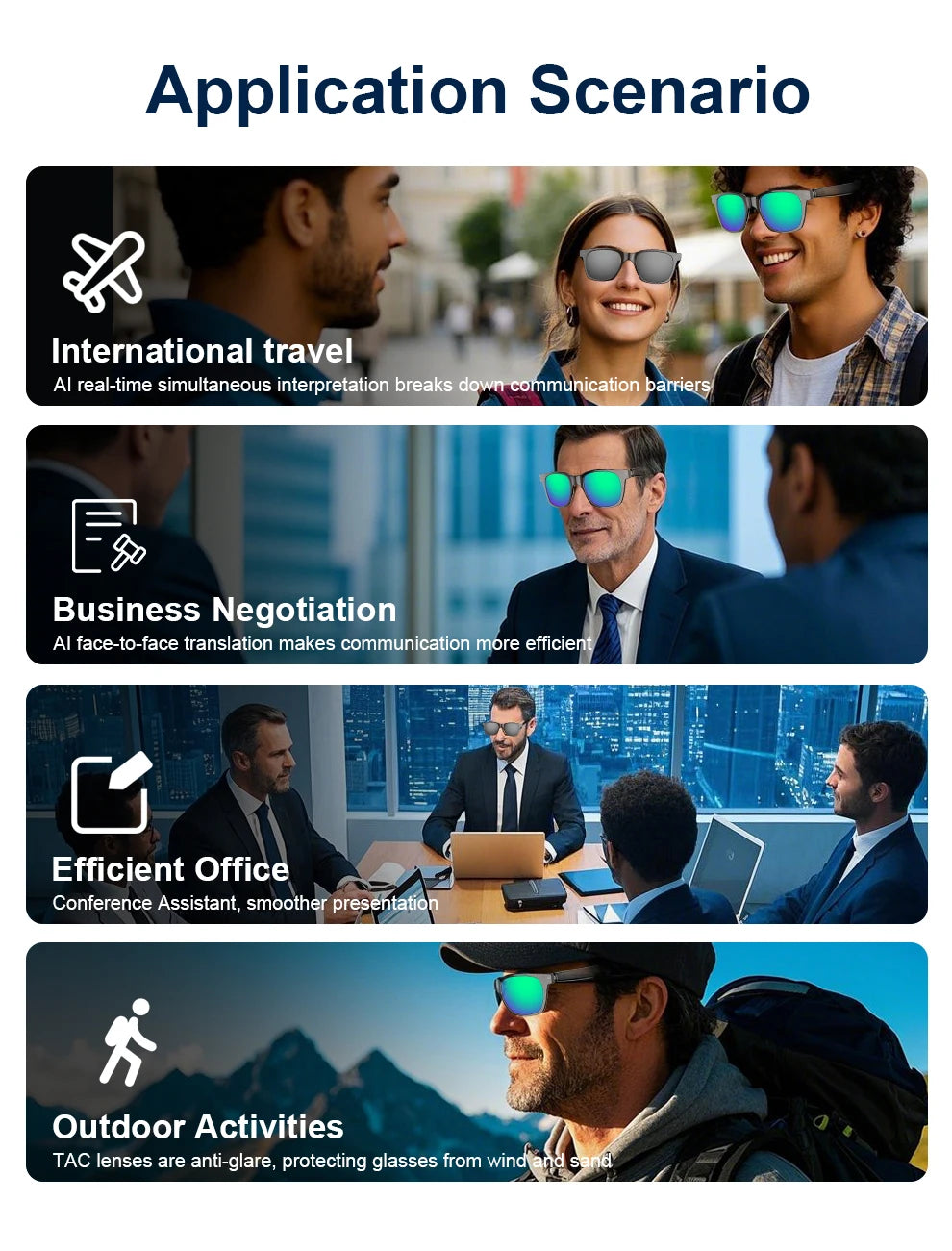 OnePlus AI Glasses Smart Glasses Chat GPT AI Real-time Translation Music Play Bluetooth Glasses Anti-Blue Light Lens Daily Use