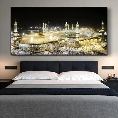 Mecca Mosque Islamic Muslim Mural Canvas Painting Poster  Family Interior Room Bedroom Wall Art Decor No Frame  Perfect for Home