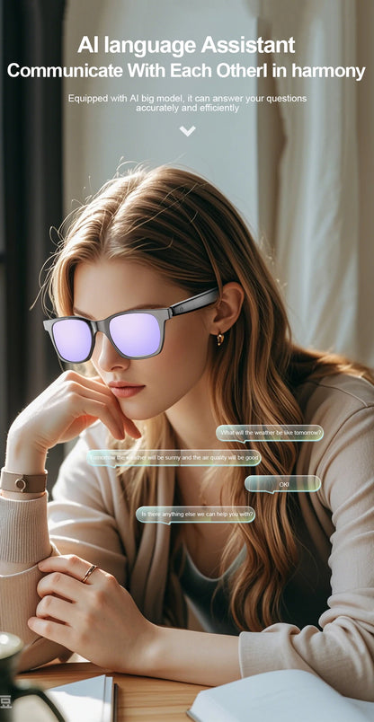 OnePlus AI Glasses Smart Glasses Chat GPT AI Real-time Translation Music Play Bluetooth Glasses Anti-Blue Light Lens Daily Use