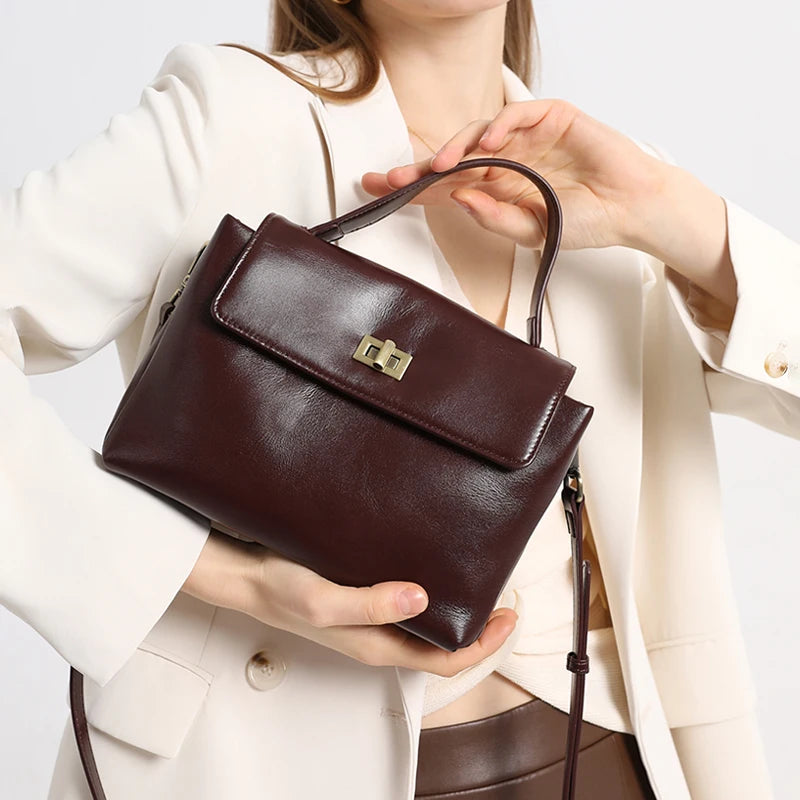 Women Cowhide Genuine Leather Tote Bag Lady Designer Luxury Soft Leather Handbag Fashion Crossbody Bags Female Shoulder Handbag