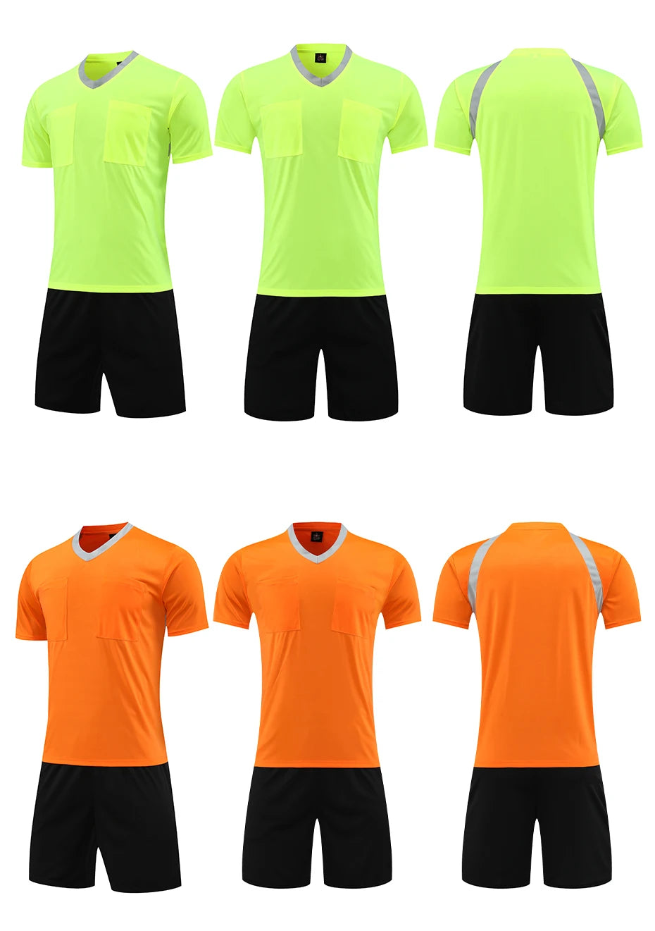 Professional Referee Jersey Set Custom Adult Soccer Jersey Set Football Referee Uniform Men Training Set Foot Team Shirt