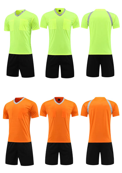 Professional Referee Jersey Set Custom Adult Soccer Jersey Set Football Referee Uniform Men Training Set Foot Team Shirt