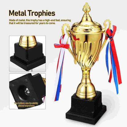 29/33/36cm Gold Trophy Cup Large Size Metal Material Sports Trophy Cup Shape Height Design Winner Trophies Championships