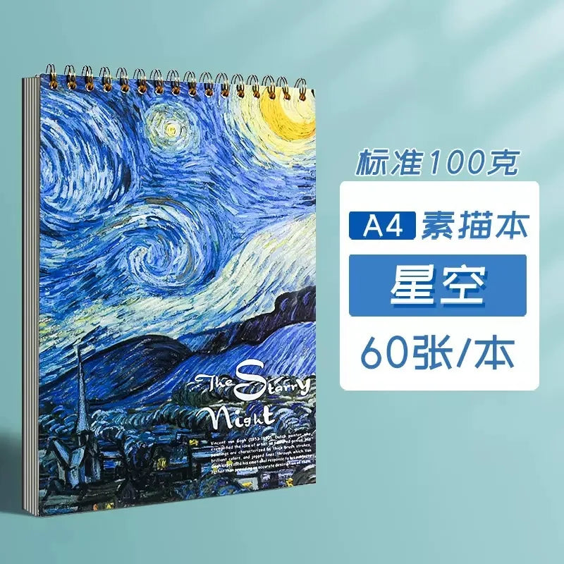 A4 Van Gogh sketchbook  various sketchbooks a4 hand-painted painting book picture book, blank picture book for students