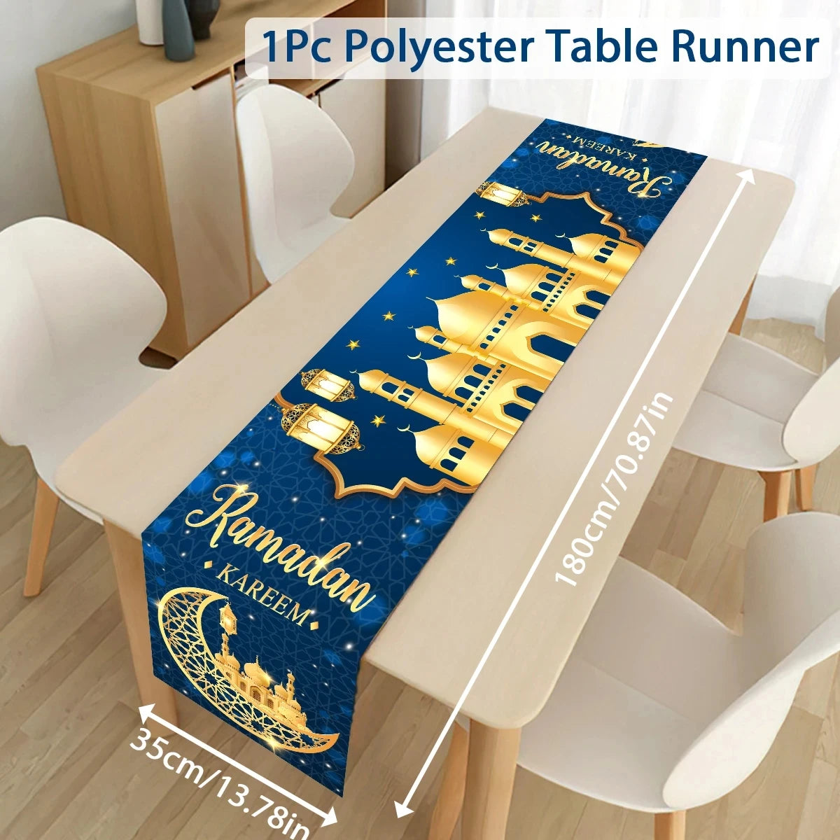 Ramadan Table Runner Eid Mubarak Decor For Home 2025 Tablecloth Islamic Muslim Party Supplies Ramadan Kareem Eid Al-Fitr Gifts