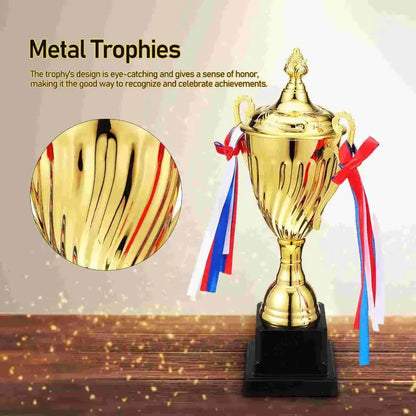 29/33/36cm Gold Trophy Cup Large Size Metal Material Sports Trophy Cup Shape Height Design Winner Trophies Championships