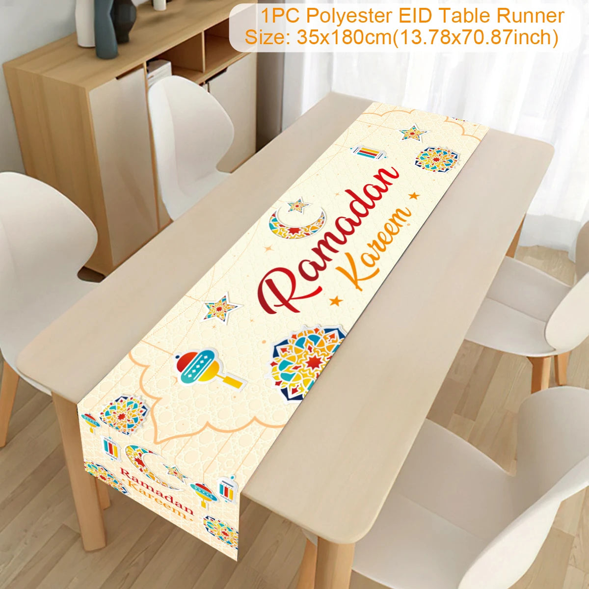 Ramadan Table Runner Eid Mubarak Decor For Home 2025 Tablecloth Islamic Muslim Party Supplies Ramadan Kareem Eid Al-Fitr Gifts