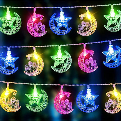 2026 Ramadan Decoration Led Light Star Moon String Light Hari Raya Ramadan Light  Lampu Party Eid Mubarak Decoration Party Decor